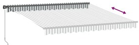 antracitszürke és fehér kézzel kihúzható napellenző 400x350 cm