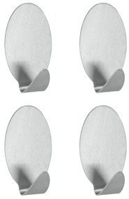 Bob 4 db-os rozsdamentes acél öntapadós akasztó szett - Metaltex