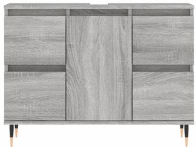 Szürke sonoma színű szerelt fa mosdószekrény 80 x 33 x 60 cm
