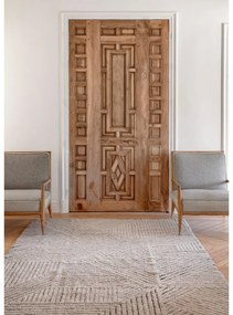 Világosbarna mosható kézi szövésű gyapjú szőnyeg 170x240 cm Golden Coffee – Lorena Canals