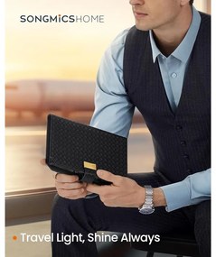 SONGMICS HOME 3 órás tok, utazó óratartó doboz 22×14,5×4,5 cm, tintafekete színben