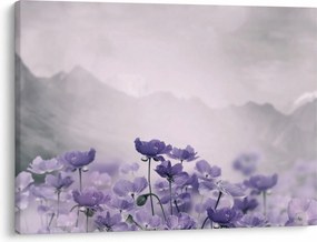 Kép - Lila virágok a hegyekben (70x50 cm)