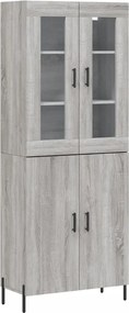 vidaXL szürke sonoma szerelt fa magasszekrény 69,5 x 34 x 180 cm