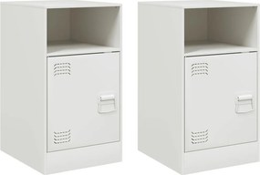 vidaXL 2 db fehér acél éjjeliszekrény 34,5x39x62 cm