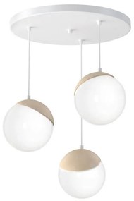 Csillár zsinóron SFERA WOOD 3xE14/40W/230V fehér