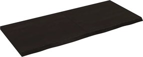 vidaXL sötétbarna kezelt tömör tölgyfa fali polc 140 x 60 x (2-4) cm