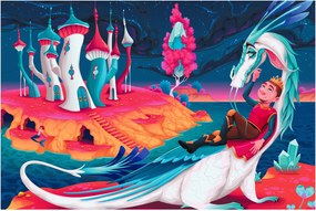 Kép - a herceg és a sárkány hercegnő (90x60 cm)