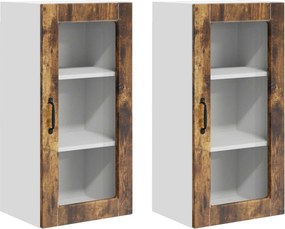 vidaXL Konyhaszekrény 2 pcs Füstölt tölgy 40 x 31 x 80 cm Faanyag
