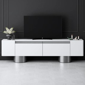 TV szekrény Bohem - White, Silver