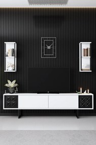 TV szekrény Black Line - White, Black