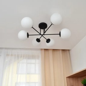 Felületre szerelhető csillár MOON 6xE27/15W/230V fekete