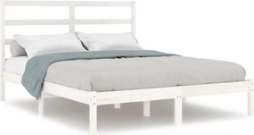 vidaXL fehér tömör fenyőfa ágy matrac nélkül 140x190 cm