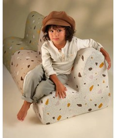 Fehér buklé-zsenília gyerek fotel Terrazzo Cloud – Wigiwama