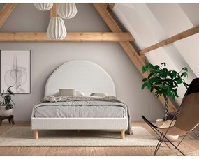 Fehér kárpitozott egyszemélyes ágy ágyráccsal 140x200 cm MOON – Vipack