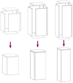 kültéri növényállvány szett 3 db horganyzott acélból