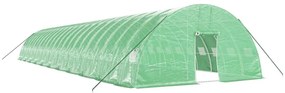 zöld acélvázas melegház 132 m² 22 x 6 x 2,85 m