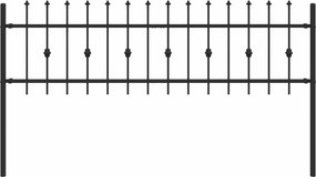vidaXL Tüskés kerítés Fekete 200 x 130 cm Porszórt acél