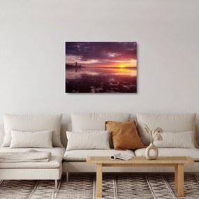 Üveg kép - Strand naplementében (70x50 cm)