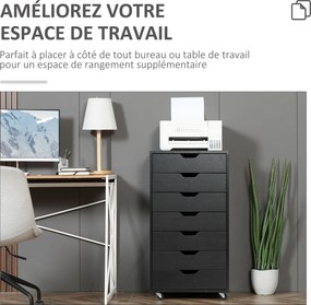 Vinsetto Mobil Irodai Szekrény, Gurulós Irodai Tároló 7 Fiókkal - dokumentumokhoz, A4 vagy levél méretű, méret: 47.5L x 39.5W x 90H cm, fekete | Aosom