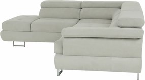 Ülőgarnitúra, világos szürke, szövet, balos, BUTON P