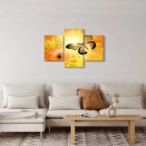 Kép - Sárga pillangó virággal (90x60 cm)