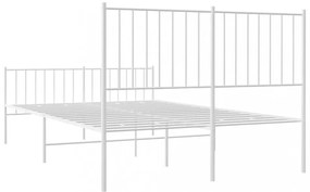 fehér fém ágykeret fej- és lábtámlával 120x200 cm