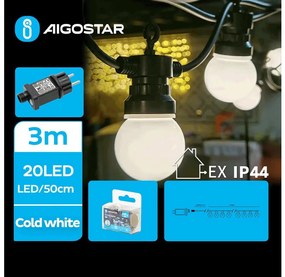 Aigostar B.V. Aigostar - LED Kültéri dekoratív lánc 20xLED/3m IP44 hideg fehér AI1449