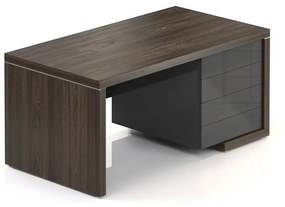 Lineart asztal 160 x 85 cm + jobb konténer, sötét szil / antracit