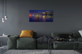 Canvas képek Varsó város éjszaka folyó híd 120x60 cm