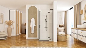 Zuhanykabin REA Hugo Black 100x90