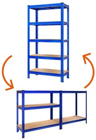 HEAVY nagy teherbírású polc, max 875kg, 90x40x180cm, kék Monzana