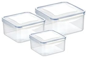 Tescoma FRESHBOX négyzet alakú ételtároló doboz, 3 db, 0,4/0,7/1,2 l,, 3 db