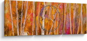 Kép - őszi erdő (órával) (90x30 cm)