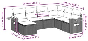 7 részes bézs polyrattan kerti ülőgarnitúra párnákkal