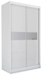 ALEXA tolóajtós ruhásszekrény tükörrel, fehér, 150x216x61