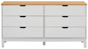 Fehér borovi fenyő alacsony komód 150x75 cm Post – Støraa