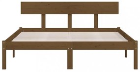 mézbarna tömör fenyőfa ágykeret 120 x 200 cm