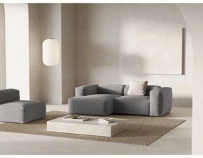 Világosszürke kordbársony sarokkanapé (bal oldali-heverő résszel) Bergano – Cosmopolitan Design