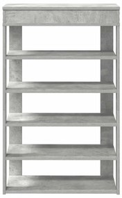 betonszürke szerelt fa cipőtartó 60x30x98 cm