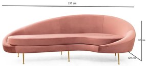Világos rózsaszín kanapé 255 cm Eses – Artie