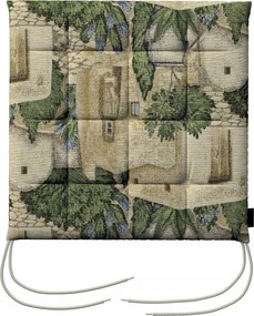 Károly székpárna 40x40 homokzöld mediterrán motívum