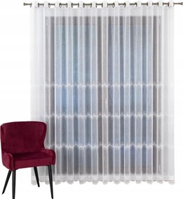 Hímzett napellenző függöny fehér – készre szerelve 350X160