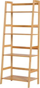 HOMCOM 4 Tiers Bambusz Tárolópolc - Nyitott Polcokkal, Élőszoba, Hálószoba, Iroda, Természetes | Aosom
