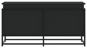 fekete szerelt fa tárolóláda fedéllel 100 x 40 x 51,5 cm