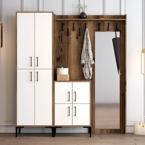 Előszobafal Berlin ABC - Walnut, White