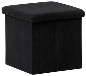 Fekete Kordbársony Tárolós Puff. TAB-471 BK6