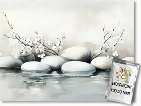 Fotótapéta Flizelina Dekoráció Keleti Kövek Virágok Zen 200x140 ragasztó