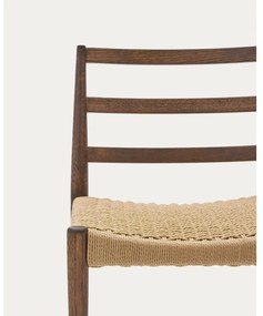 Barna-natúr színű tölgyfa étkezőszék szett 2 db-os Analy – Kave Home