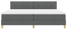Boxspring ágy matraccal &amp; LED világítással Sötétszürke 200x200 cm Szövet