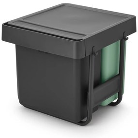 Mentazöld-sötétszürke műanyag szelektív-érintésre nyíló szemetes 40 l Sort&amp;Go – Brabantia